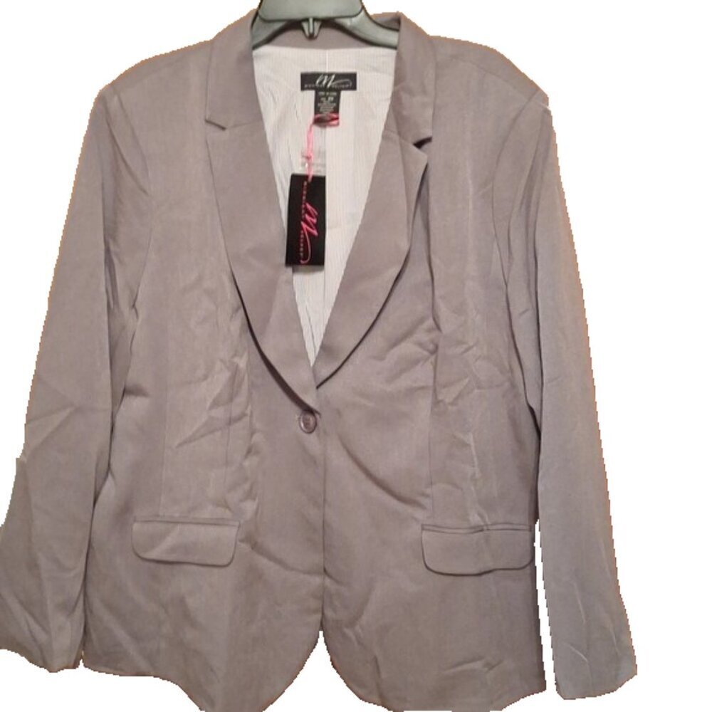 Midnight Velvet Oversized Gray Blazer Ladies Plus Size 2X NWT Business Office